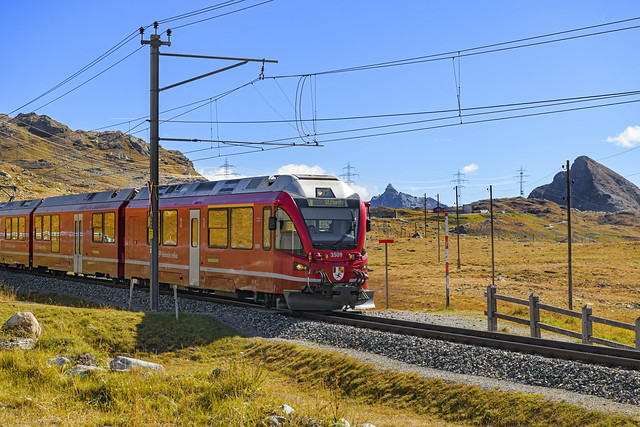 The train on the Bernina Pass