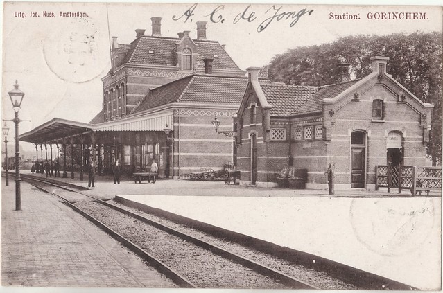 Ansichtkaart - Station Gorinchem (Uitg. Jos Nuss, Amsterdam - poststempel 23-12-1903)