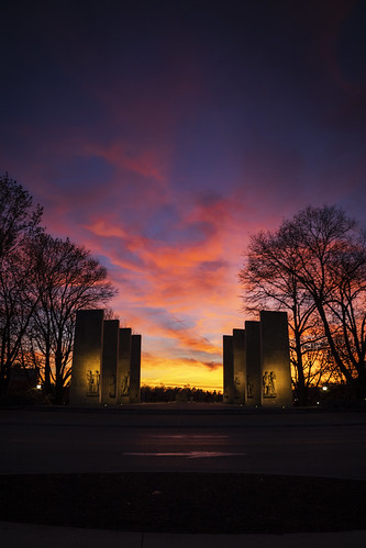 Virginia Tech War Memorial at Sunset
