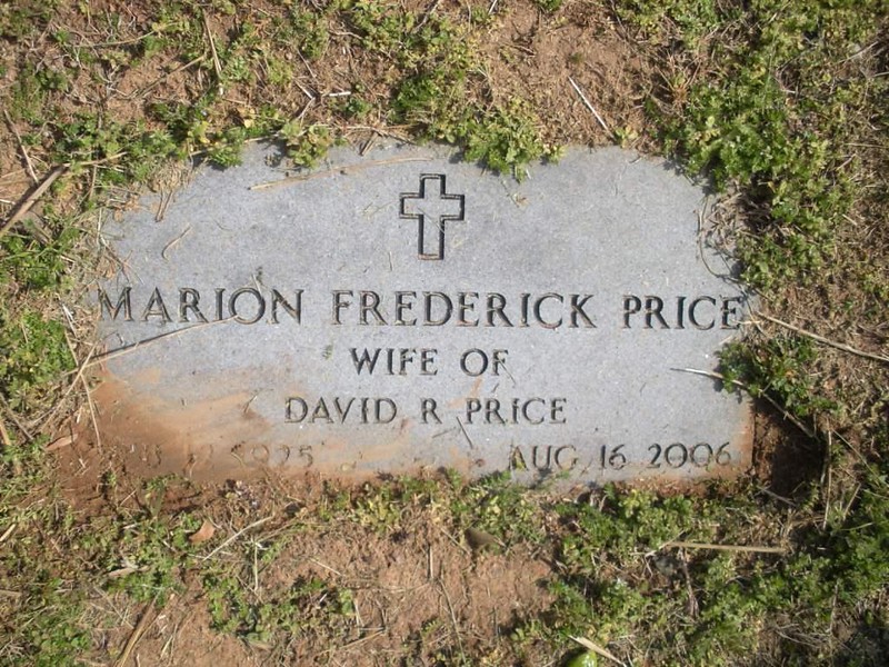 Frances Marion Frederick Price Grave Marker at Maplewood Cemetery, Durham, NC