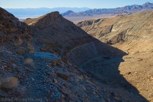 Looking back down the trail toward the saddle on the Big Bell Extension Trail, Death Valley National Park, California