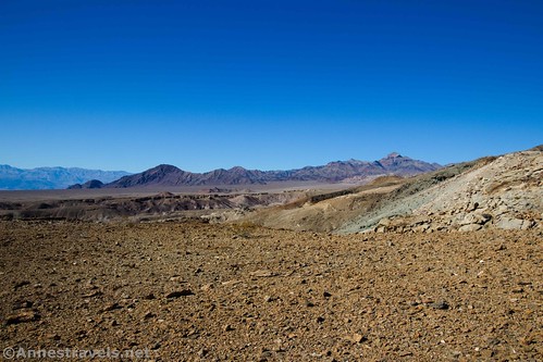 Views from the lower parts of the switchbacks toward Corkscrew Peak (far right) en route to the Big Bell Extension, Death Valley National Park, California