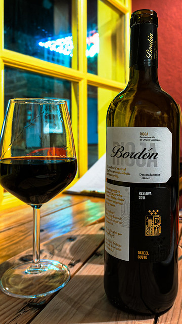 Glass of Rioja Bordon Reserva (2014)  (High ISO) (Stevenage) (Olympus  OM-D EM1.3 & M.Zuiko 12-45mm F4)