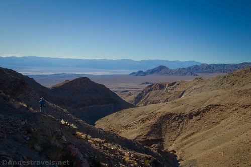 Views from beyond the saddle on the Big Bell Extension, Death Valley National Park, California