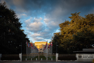 Last rays of sun on the United Nations