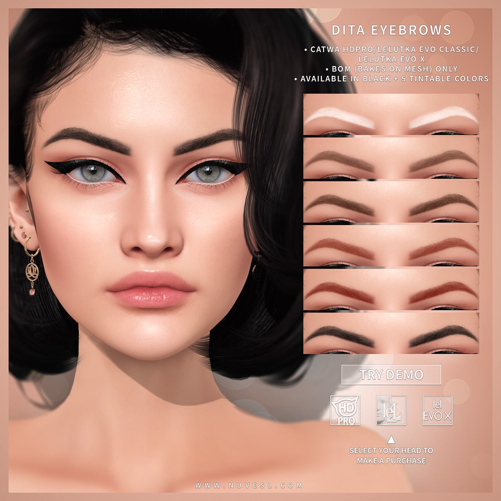 Dita eyebrows – Catwa HDPRO/Lelutka Evo Classic/Lelutka Evo X