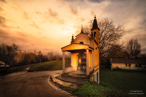 La chiesetta al tramonto by antoniopedroni photo, church chiesetta tramonto zibello sunset colors