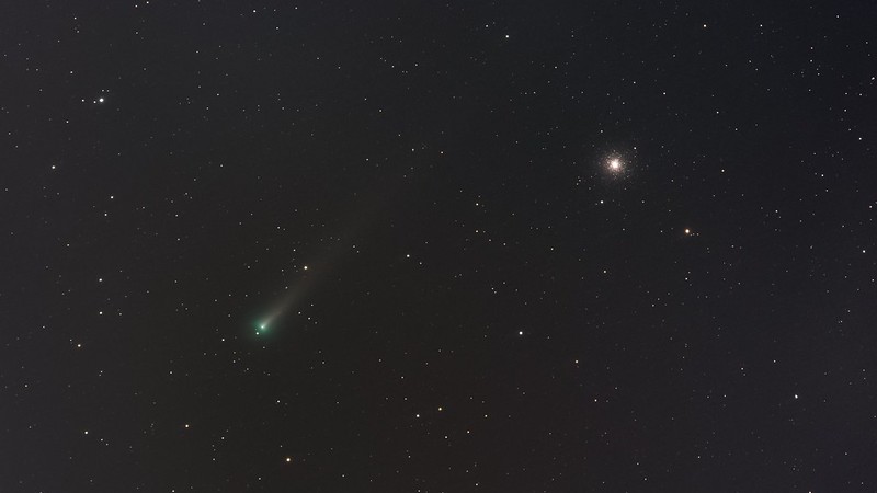 レナード彗星(C/2021 A1)と M3 の接近 (2021/12/4 04:36)
