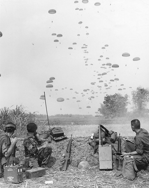 Vietnam War 1966 - Watching Paratroopers