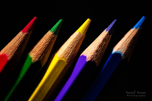 Five Coloured  Pencils - Macro Mondays