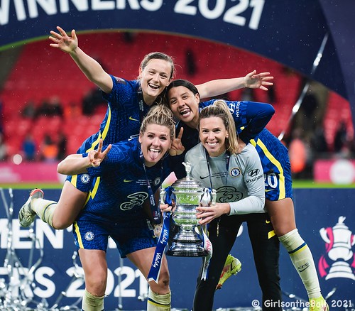 Millie Bright (Chelsea); Carly Telford (Chelsea); Sam Kerr (Chelsea); Erin Cuthbert (Chelsea) | by GOTB Photography