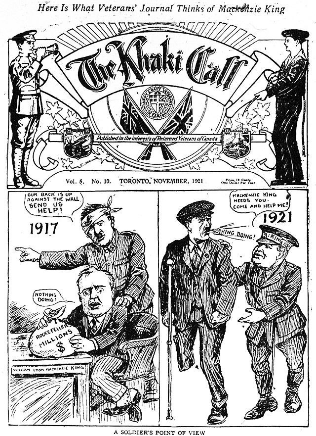 Anti-Mackenzie King cartoon in Khaki Call