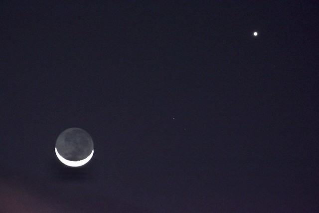 Venus and crescent moon