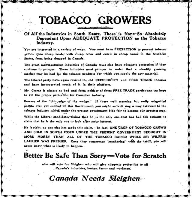 Vintage Ad: Conservative Appeal to Tobacco Growers