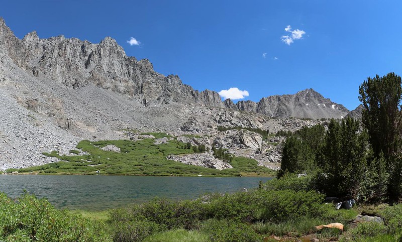 Cloudripper, Picture Puzzle and the Inconsolable Range over upper Chocolate Lake from the Chocolate-Ruwau Loop Trail
