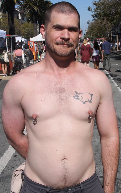 DAMN MASCULINE MUSCLE  HUNK ! photographed by ADDA DADA at the CASTRO STREET FAIR 2021 ! ( safe photo ) (50+ FAVES)