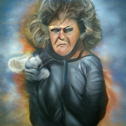 'an airbrush painting of an angry woman' FuseDream Text-to-Image