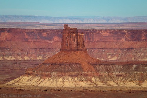 Close up of Candlestick Tower from Murphy Point, Island in the Sky, Canyonlands National Park, Utah