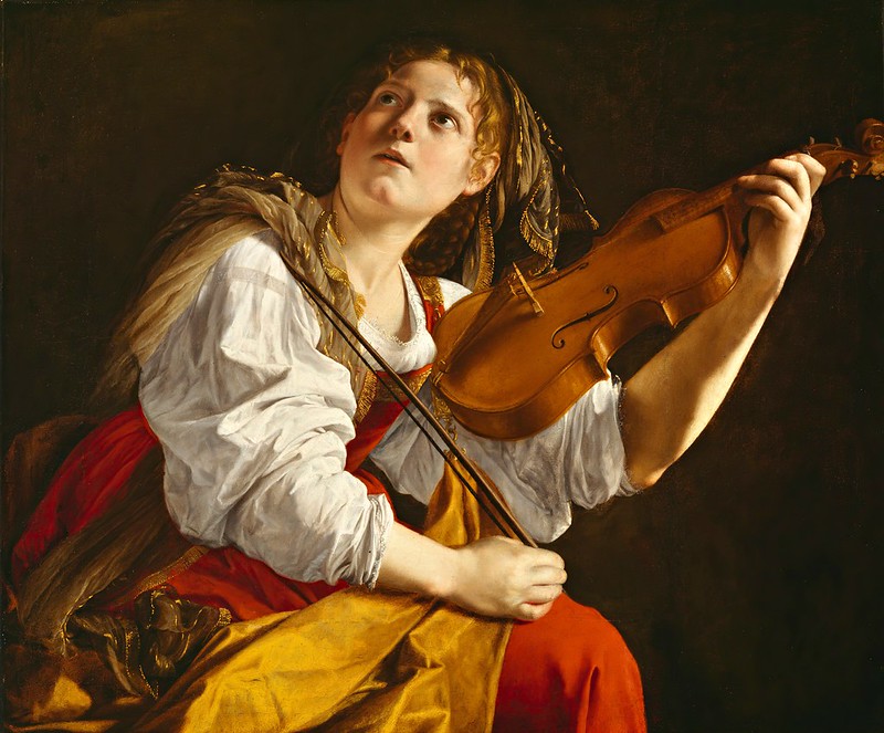 Orazio Gentileschi (1563-1639) - Young woman with a violin (Saint Cecilia) (c.1612)