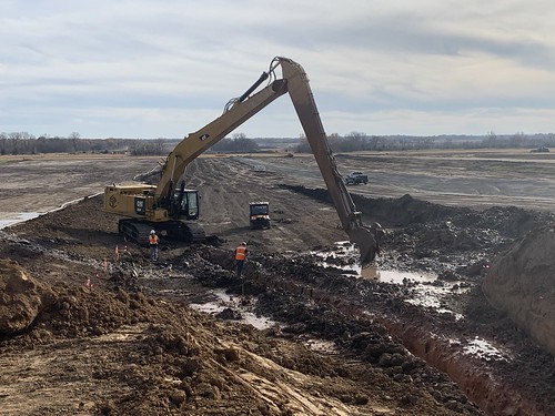 Digging the 60 ft. deep slurry trench to make dam water-tight December 2021