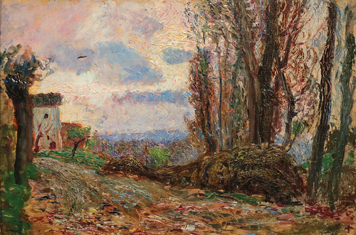 Leonardo Bistolfi (Casale Monferrato, 15 marzo 1859 – La Loggia, 3 settembre 1933) - Tramonto d'autunno (1895-1900) olio su tavola dimensioni 23 x 33 cm -Galleria d'Arte Moderna Paolo e Adele Giannoni by raffaele pagani, Leonardo Bistolfi (Casale Monferrato, March 15, 1859 - La Loggia, September 3, 1933) - Autumn Sunset