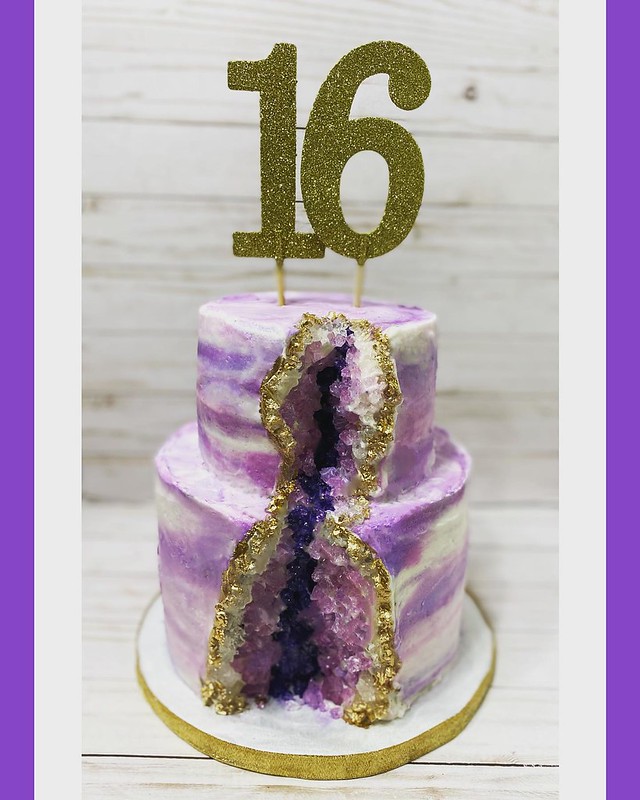 Purple Geode Cake from Sweets by Leslie