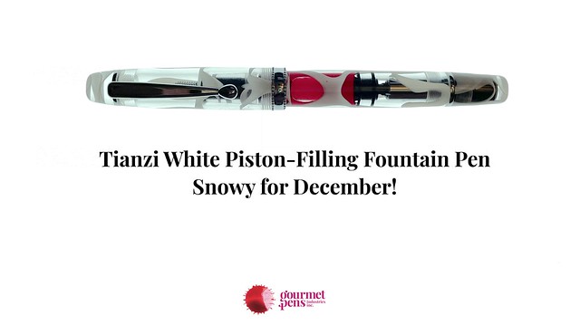 Tianzi White Piston-Filling Fountain Pen - Snowy for December!