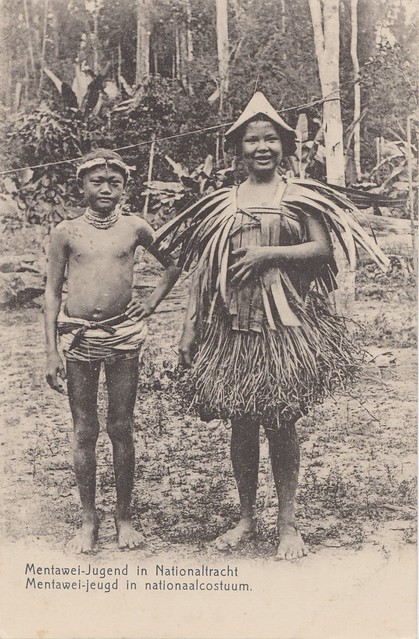 Mentawai Islands Regency - Mentawai Youth in traditional costume, 1909