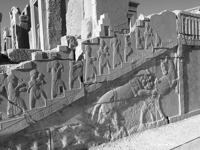 Stone carving Bas-Reliefs - Palace of Darius the Great - Persepolis Iran