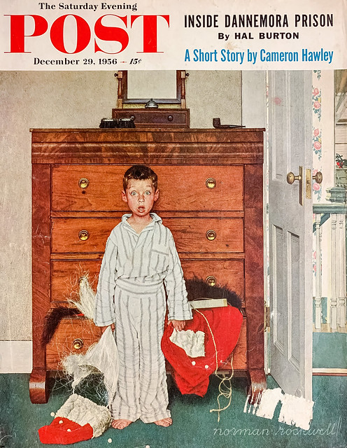“Truth about Santa” by Norman Rockwell on the cover of “The Saturday Evening Post,” December 29, 1956.