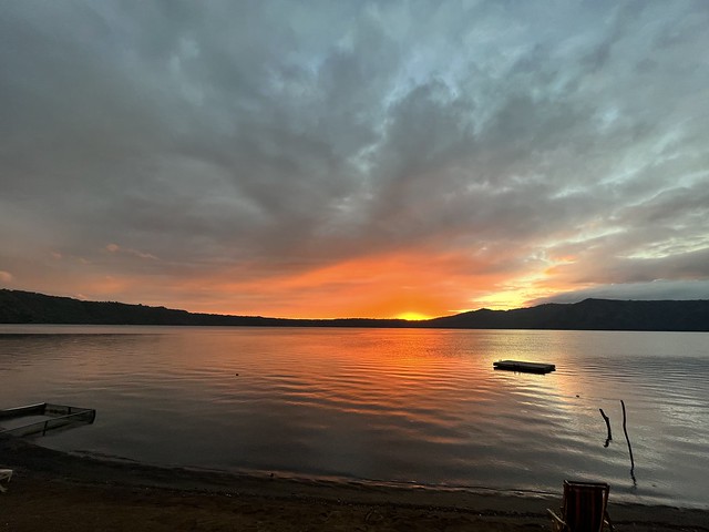 Sunrise on Laguna de Apoyo Nicaragua from the Hotel Paradiso
