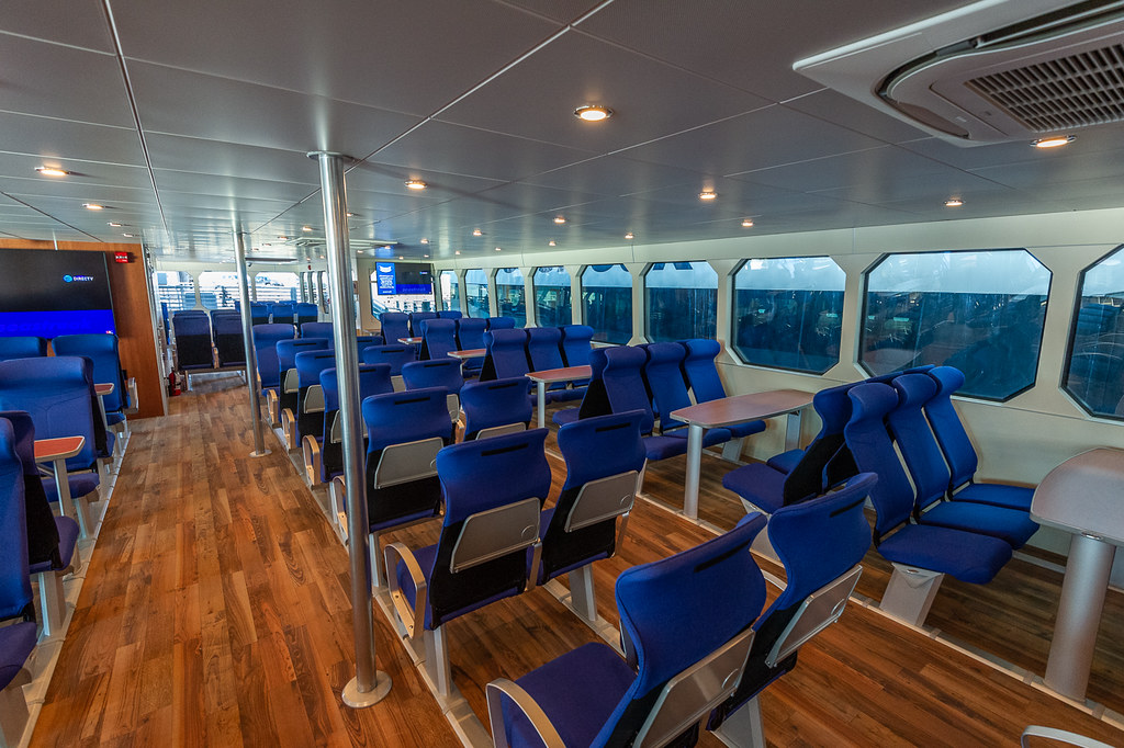 “Open Boat” day. Ferryboat “Courageous” — First week of arrival, Atlantic Highlands, New Jersey with regular service between the Jersey Shore and New York City. December 12, 2021.