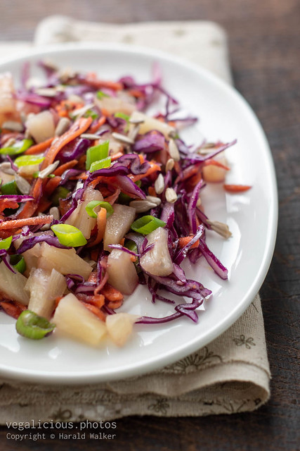 Winter Red Cabbage, Carrot and Pineapple Slaw