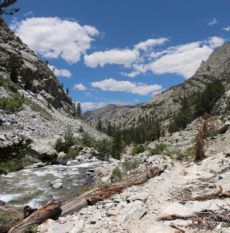 The South Fork San Joaquin River as I hike north on the John Muir Trail