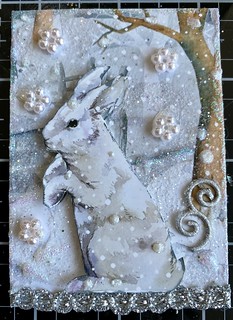 AACG: Arctic Animals ATC Series: Arctic Hare | by Quiltbutterfly