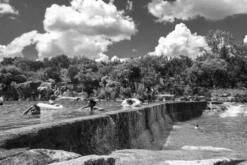 blue hole bluehole water natural pool outdoors swimming limestone river landscape lumix blackwhite bw monochrome georgetown texas people travel