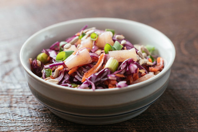Winter Red Cabbage, Carrot and Pineapple Slaw