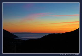 Sunset and Corsica Island