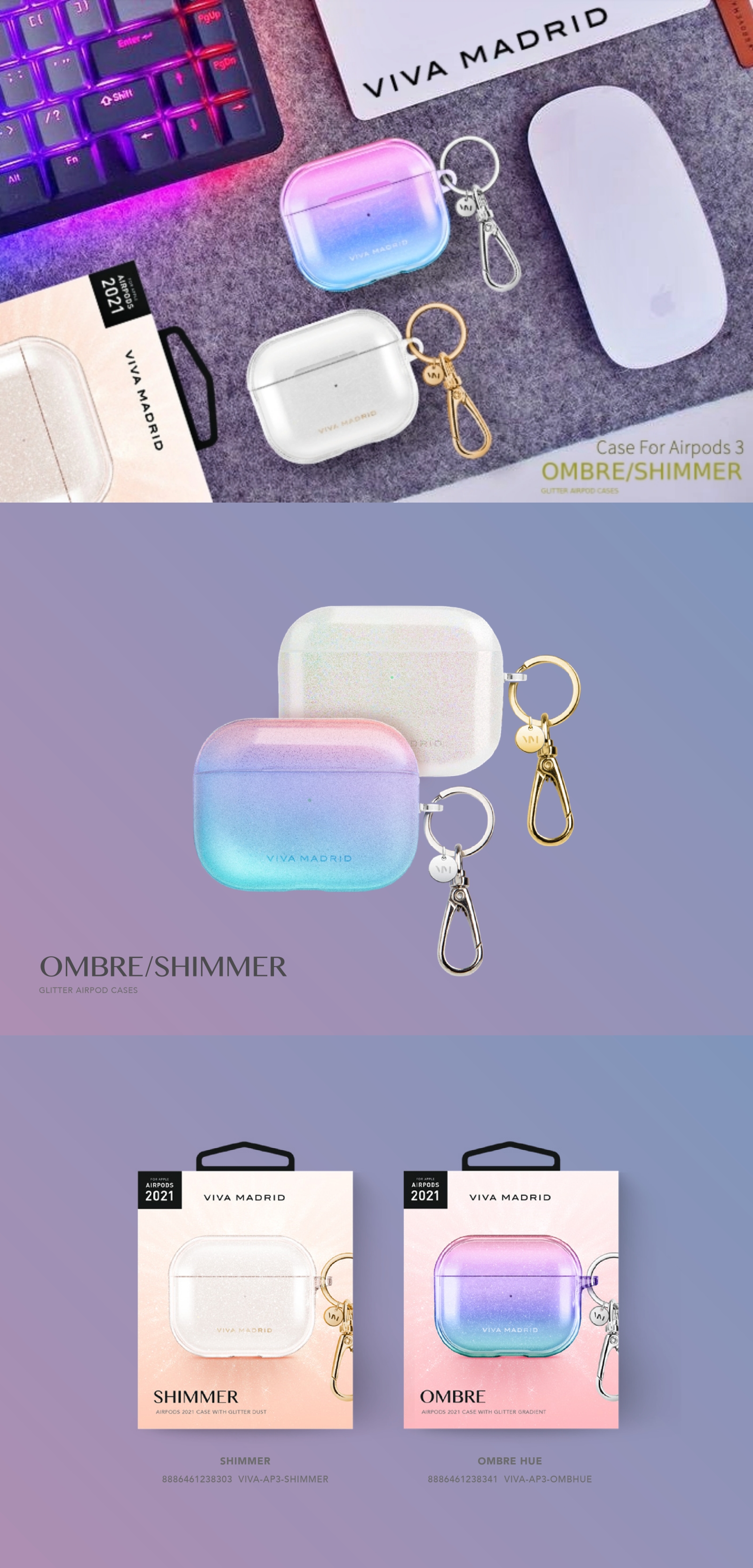 Other Materials Headphones & Earbuds Storage - Viva Madrid Ombre AirPods 3 Case