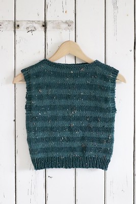 easy level knitting pattern - striped spencer