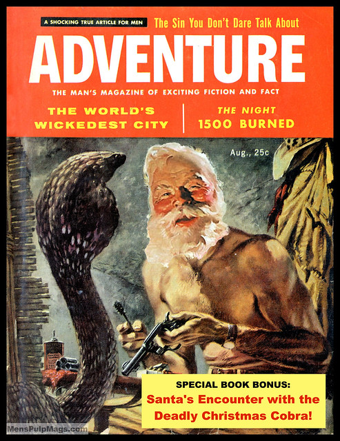 Santa on ADVENTURE, Aug 1957 cover