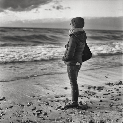 sunset by John Verna, At the end of a long day of fossil hunting.hasselblad 80mmf28cb kodaktmax400 d76 lakemichigan inland
