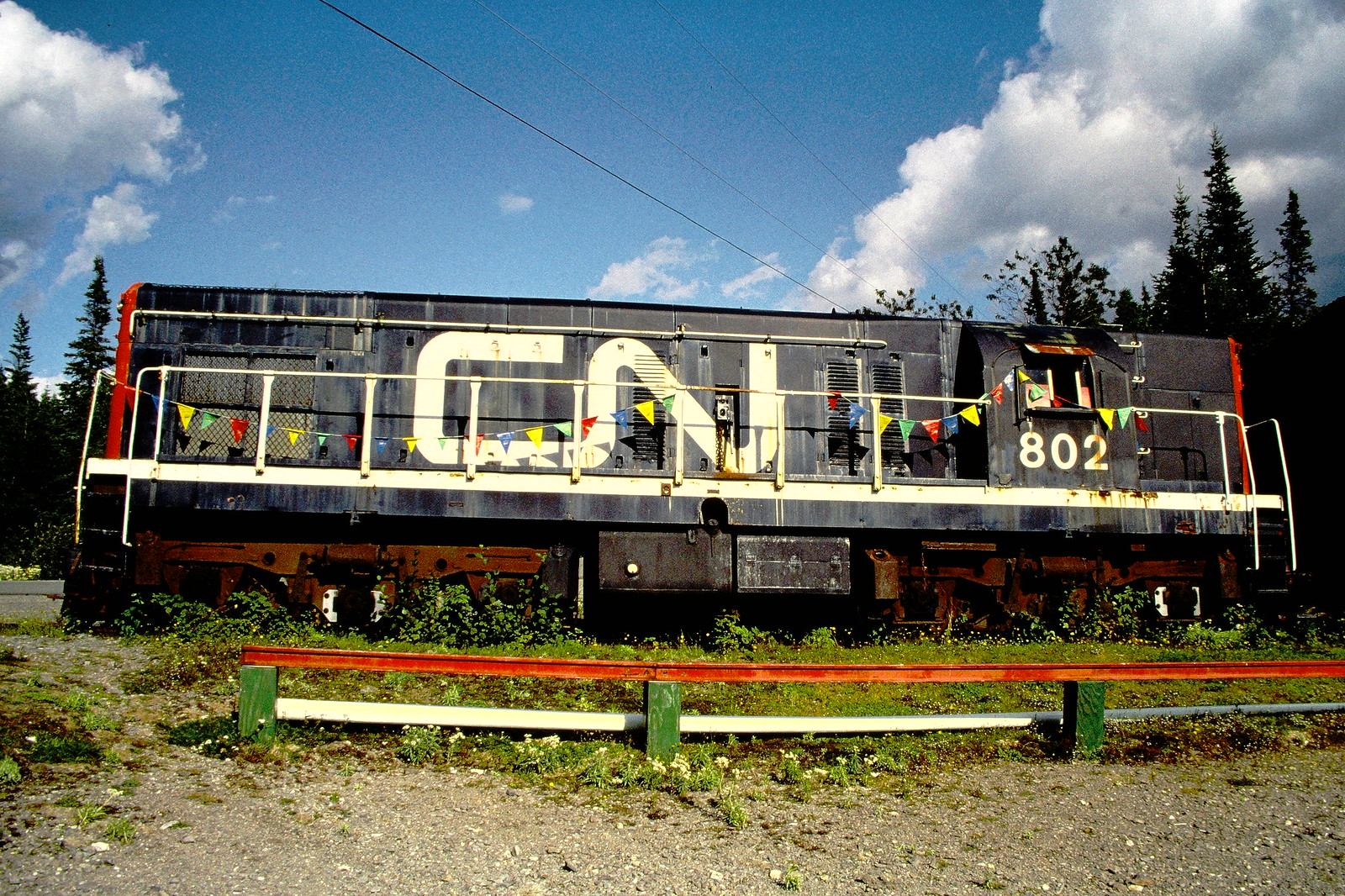 CN 802, GMD G8, Trinity Loop, Bonavista branch,  Newfoundland Railway 2001