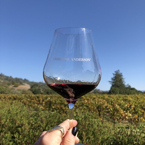A glass of pinot noir at Domaine Anderson