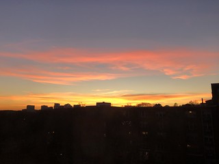 December sunset colors, view from Georgetown, Washington, D.C.