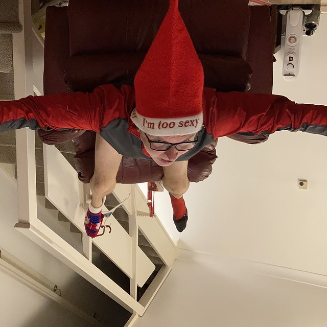 Sexy Santa on a flying visit