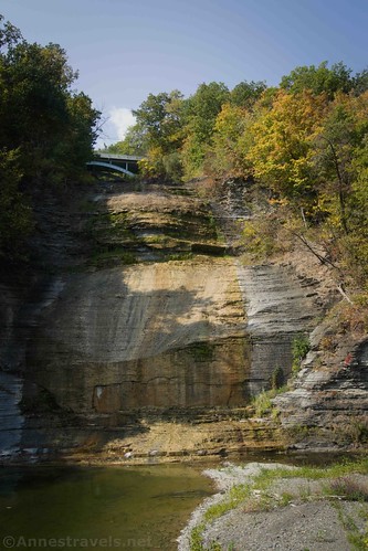 Shequaga Falls in the autumn - no water!  Montour Falls, New York, Catharine Trail