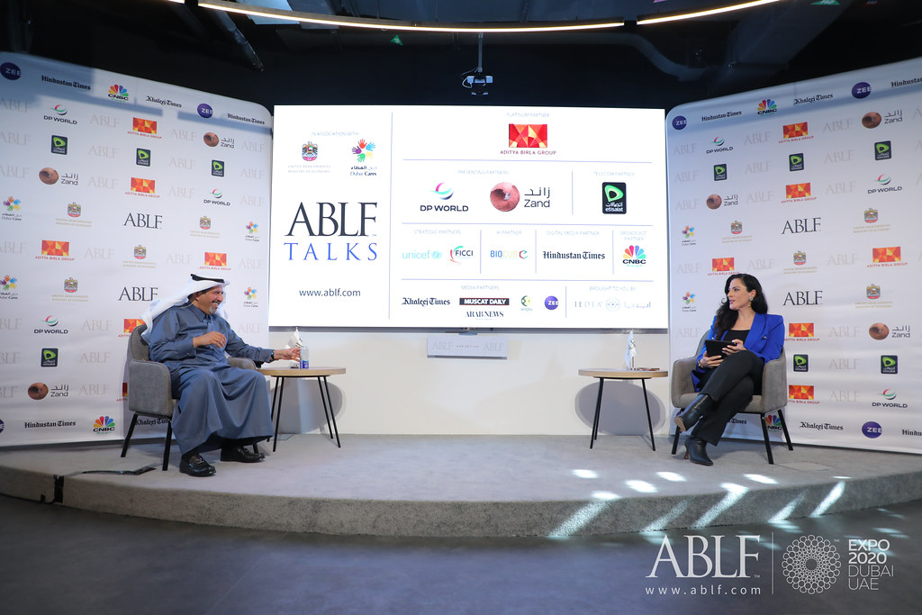 (L-R) H.E. Eng Bader Abdullah Al-Dulami, Vice Minister of Transport and Logistics Services, KSA and Sally Mousa, International Presenter and Speaker