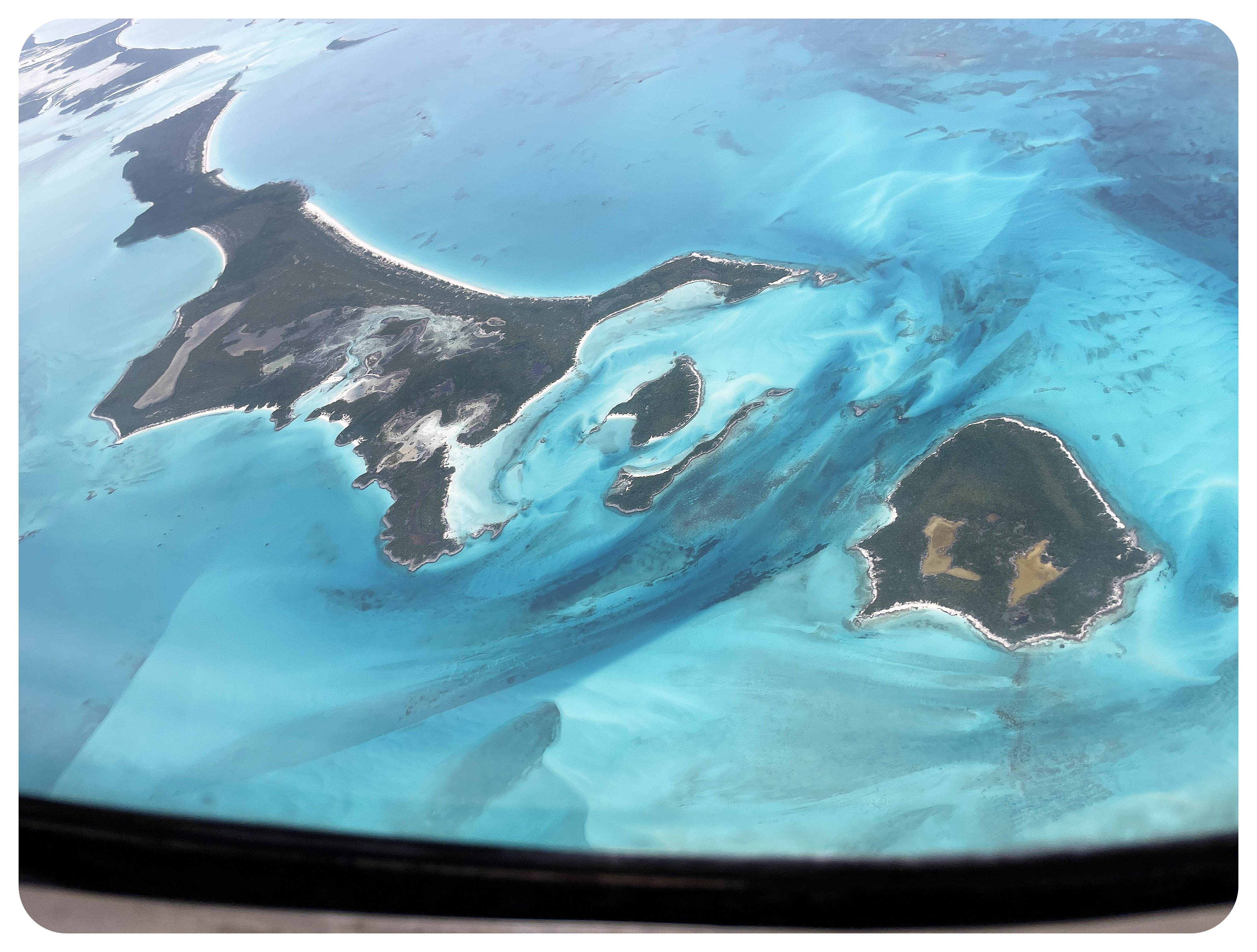 exumas from the plane