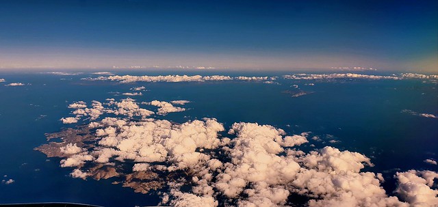 Clouds over an island